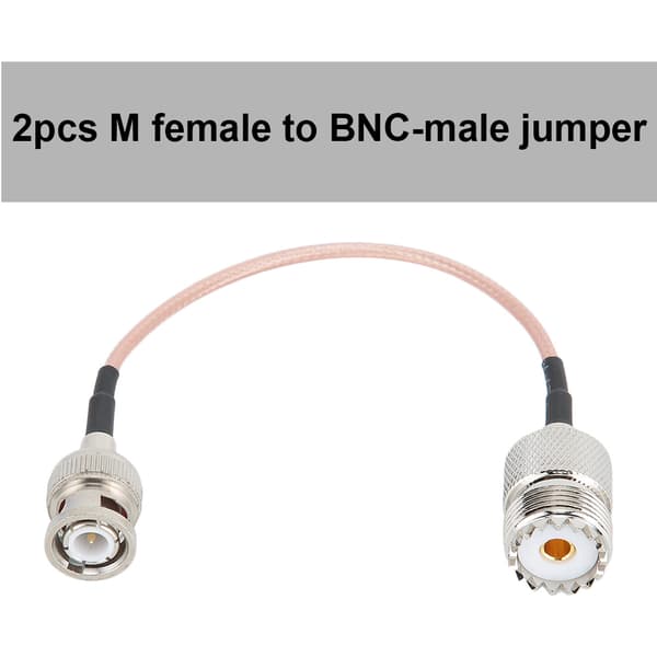 2 stk. 50 Ohm Koaksialkabel Samling M Hun til BNC Han Jumperledning