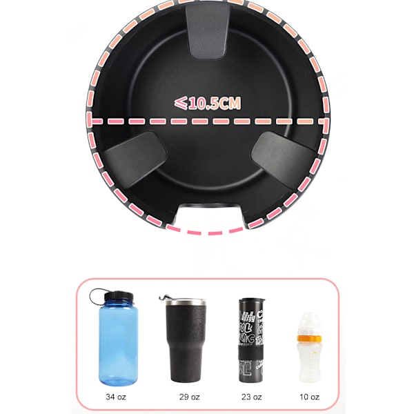2-i-1 Bilkoppholder Ekspander Adapter Telefonholder Multifunksjonell Roterende Justerbar Bilkoppholder Utvider