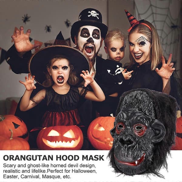 Pelottava Halloween-gorillanaamio esitykseen, 2 kpl tarvikkeita