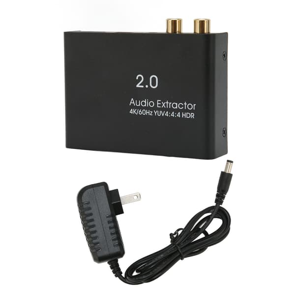 HDMI Audio Extractor Splitter 4K 60Hz Converter Adapter US Plug 100-240V