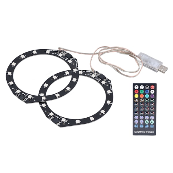 RGB LED Lysring Bluetooth Synkroniseret Musik 400 Effekter 8 Farver LED Båndlys med App Kontrol til PS5 Konsol