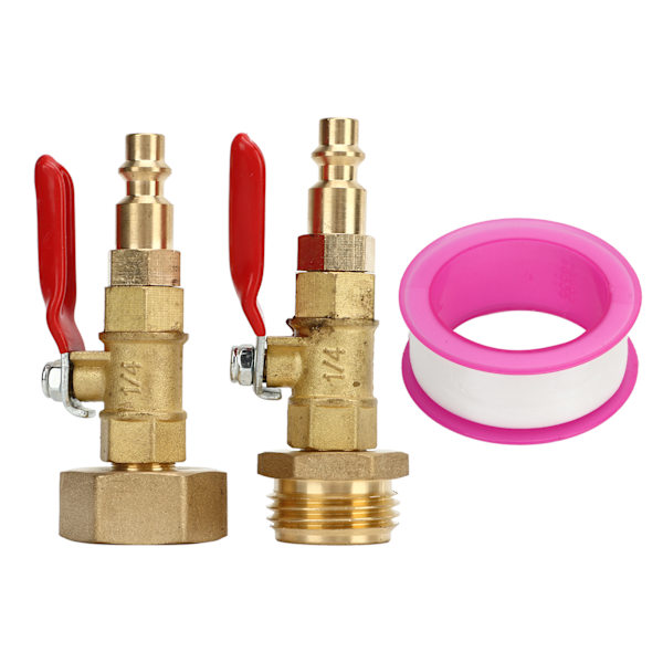 2 stk. Messing Vinteraftapningsadapter 3/4 Indvendig og Udvendig Gevind Messing Hurtigadapter