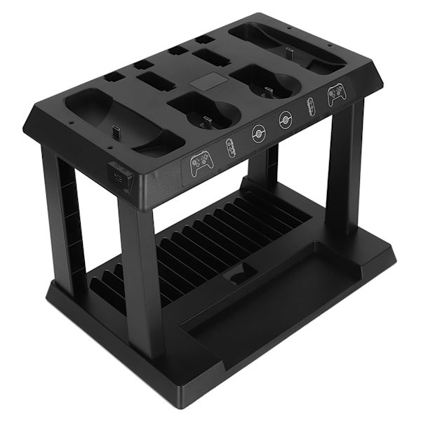 Multifunksjons ABS Laderbase Spillkort Oppbevaringsbrakett Holder for Switch