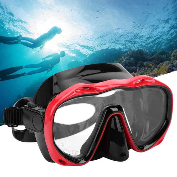 Silikone dykkerbriller til voksne snorkelmaske sort rød