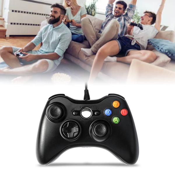 Trådbunden Spelkontroll för Xbox 360 Universal Vibration Trådbunden Joystick Spelkontroll för Android för PC Svart