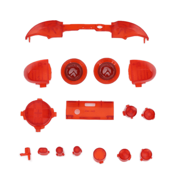 Full Buttons Mod Kit Trigger Full Trigger Modul Set för XBOX Series X för XBOX Series S ControllerTransparent Röd