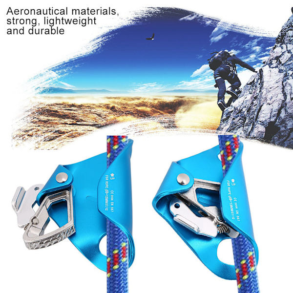 Klättring Ascender Riser Fall Arrest Safty Gear Bergsklättring Utrustning för bergsklättring Blå