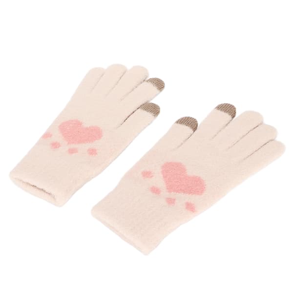 Kattepote Touch Screen Handsker Bløde Varme Åndbare Mink Pels Vinterhandsker Khaki