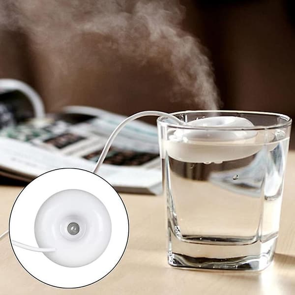 Mini luftfugter bærbar donuts USB luftfugter renser til hjemmekontor skrivebord White