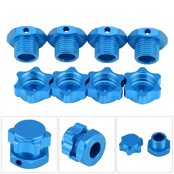 17mm Hjul Hex Nav Adaptermutter Støvdeksel for HSP HOBAO TEAM C 1/8 RC Bil (Blå)