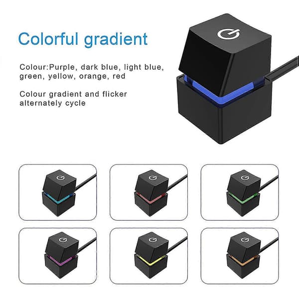 Startknapp Färgglada Ljuseffekter Mekanisk Tangentbordskänsla Mini PC Moderkort Extern Startknapp