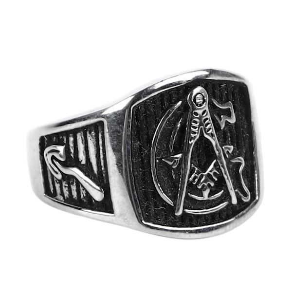 Gravert ring i rustfritt stål, elegant antikk design, størrelse 8 for daglig bruk