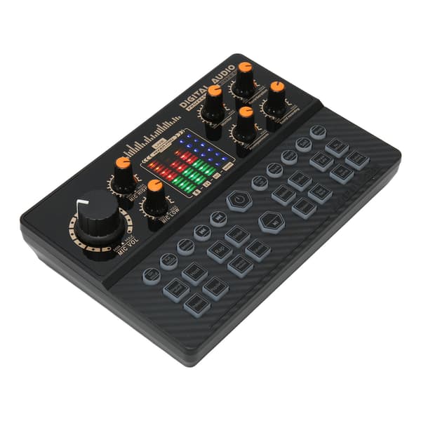 Mini Bluetooth Lydmixer Board med Intelligent Støjreduktion Trådløst Live Lydkort Stemmeskifter til Streaming Sort