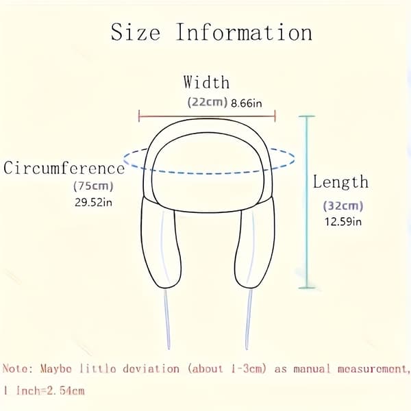 【bt02】Embroidered & Printed Domo-Kun Anime with Glasses - Cute Drawstring Pilot Hat for Theme Parties Brown