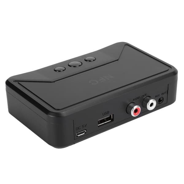 Bluetooth 5.0 USB Audio Receiver Trådløs NFC til Højttaler Plug and Play Sort