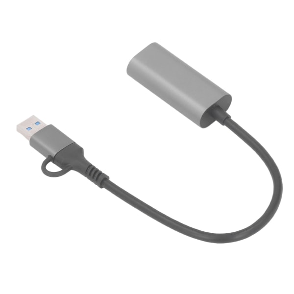 USB -Ethernet-sovitin Type C RJ45 1000Mbps alumiiniseos Plug and Play USB 3.0 -keskitin kannettavalle pöytätietokoneelle RJ45 1000Mbps