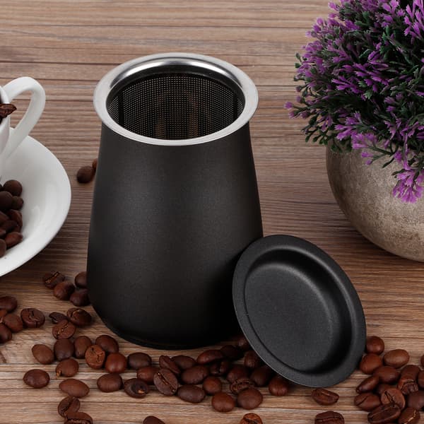 Kaffefilter i rustfritt stål, svart