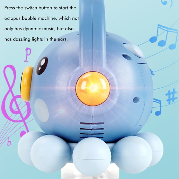 Bubbelblåsare Cartoon Bläckfisk Automatisk Bubbelmaskin med Ljus Musik Party Favörer Presenter till Barn