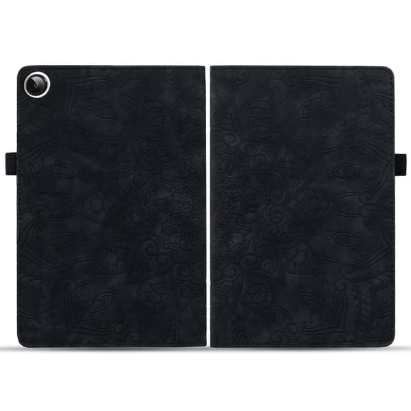[BT02]Samsung Galaxy Tab A9+ Deksel i preget kalveskinnsstruktur [JUN] Svart