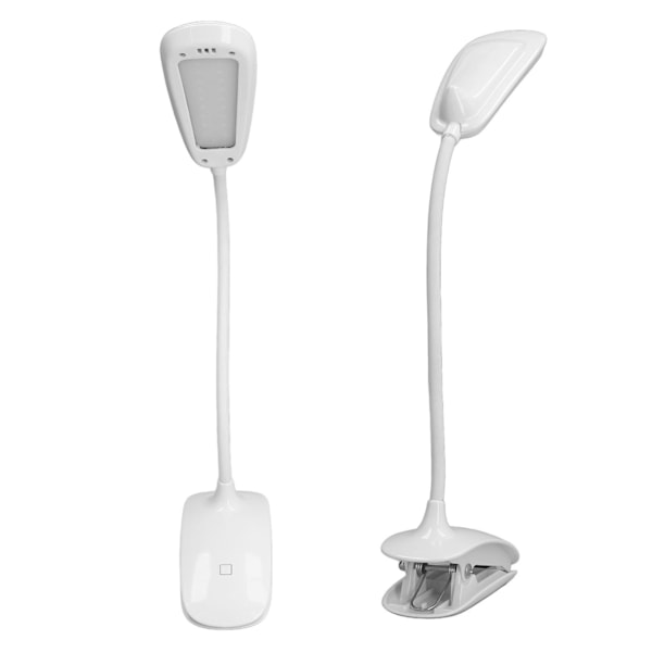 USB-laddningsbar LED-klämlampa med 3 ljusstyrkenivåer - Vikbar & flexibel svanhalsdesign för sovsalar och läsning