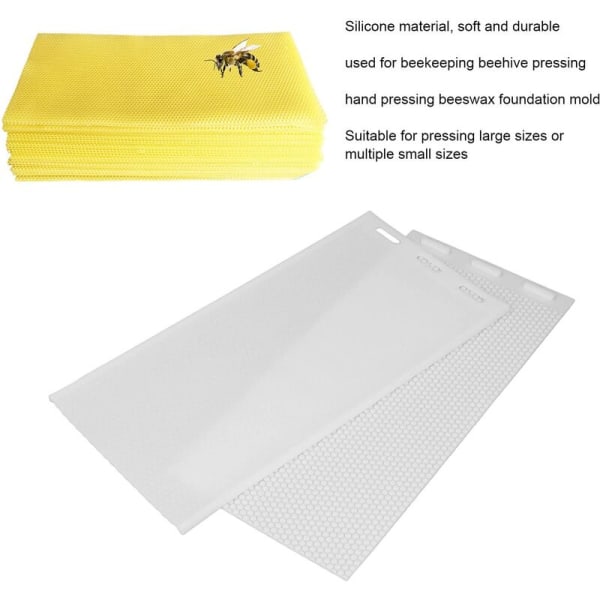 (Hvid)Bivokspladeform, fleksible silikonebivoksplader, stearinlysprægepresse, biavlsudstyr