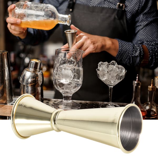 Gull 304 rustfritt stål bar cocktail shaker dobbel jigger måleverktøy