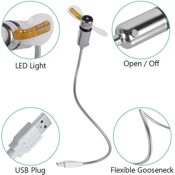 Mini fleksibel LED USB blæser til bærbar pc