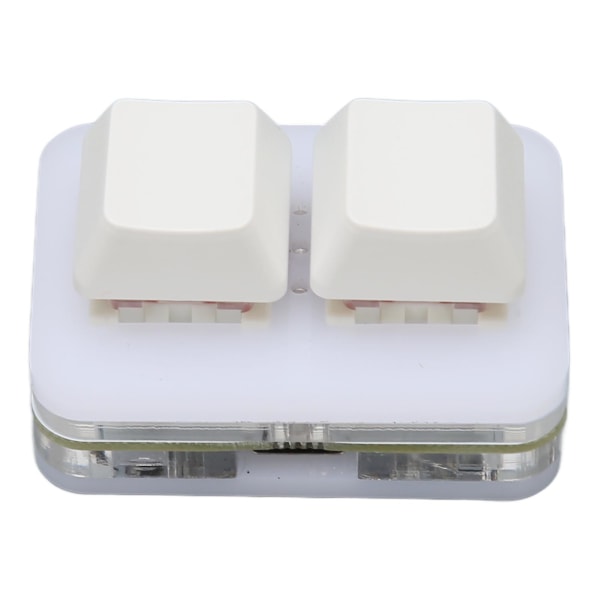 USB 2-knapps Mini Tastatur med Tilpassbar RGB LED Bakgrunnsbelysning, Makroprogrammering for Windows, OS X og Linux (Hvit)