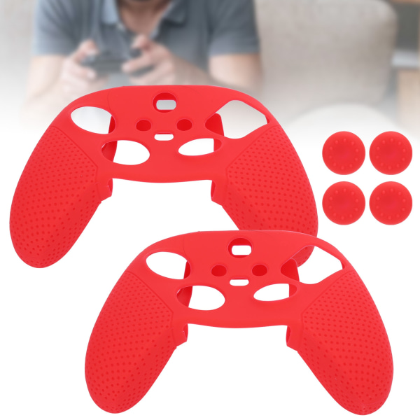 2 kpl Liukumattomat Silikoninen Pelikonsolin Suojaus Pelikahvan Kahva Xbox Series S X:lle (Punainen)