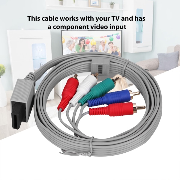 High Definition AV Audio Video Adapter HDTV Component Kabelledning for Wii U Gaming System
