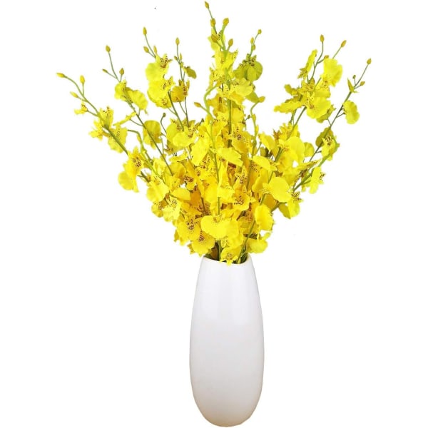 Konstgjorda blommor Orkidéer Silke falska blommor i bulk, 10 st (vardera 20”), för bröllopsfest hemmakontorsdekoration, inkluderar inte vas