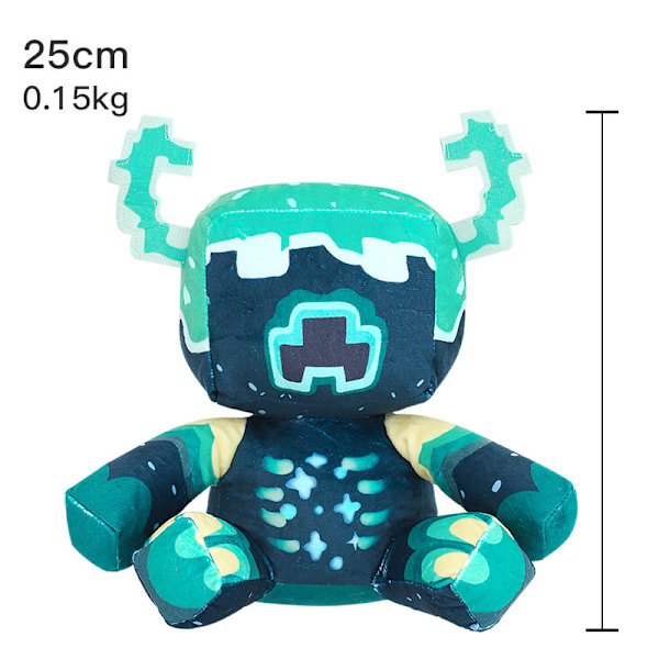 25 cm Minecraft Warden Toy Plysch stoppade speldocka Barnfödelse