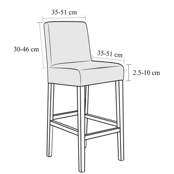 Barstolsöverdrag, avtagbar stretchbar, tvättbar cover för kort svängbar matstol Ryggstol Barstolsstol (Tibet, 2 st)