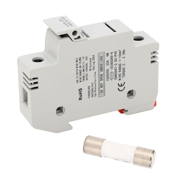 1P 32A 1000V DC Sikringsstik med 10x38mm 15A PV-sikring til forbedret beskyttelse