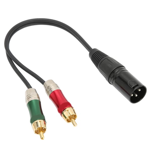 XLR Han til Dobbelt RCA Stereo Lydkabel 2m til Mikrofon DVD VCD