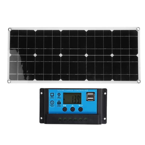 Vanntett USB Solcellepanel 10A Solcellekontroller Utendørs Lading for Bil Yacht Båt Batteri