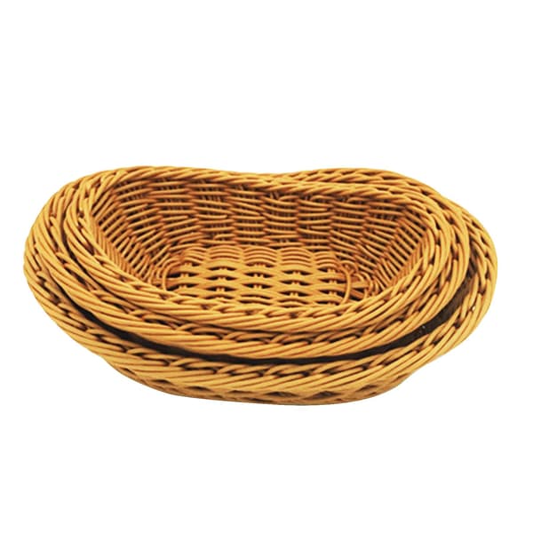 Oval Böjd Rotting Korg Flätade Serveringskorgar för Bröd Frukt Grönsaker Restaurangservering 28*19