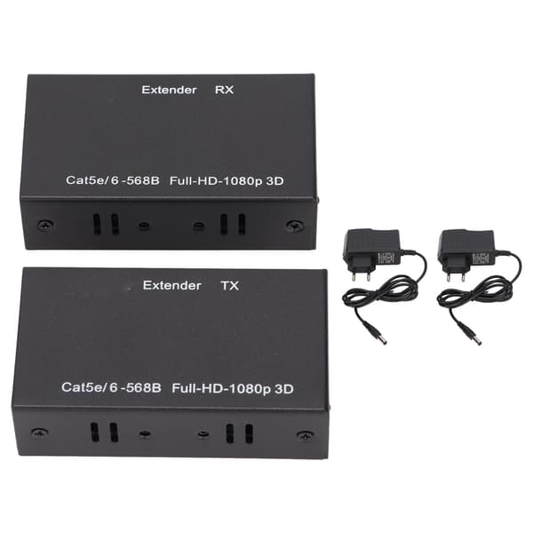 HDMI-förlängare över Cat5E stöder 1080p 3D HDCP EDID med AC100-240V EU-kontakt