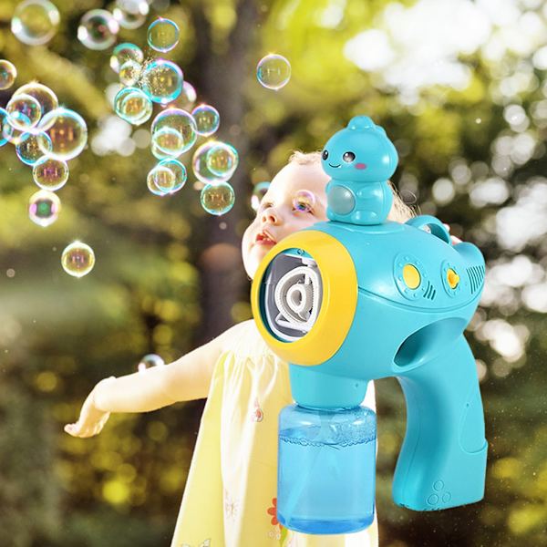 Bubbelblåsare Cartoon Automatisk Bubbelmaskin med Ljus Musik Party Favörer Sommarleksak Utomhusaktivitet Födelsedagspresent för Barn