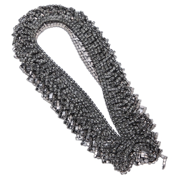 Rhinestone Tassel Chain Trim Dobbeltrækket Håndværksdekorationer Halskæde Tøj Tilbehør Gunmetal