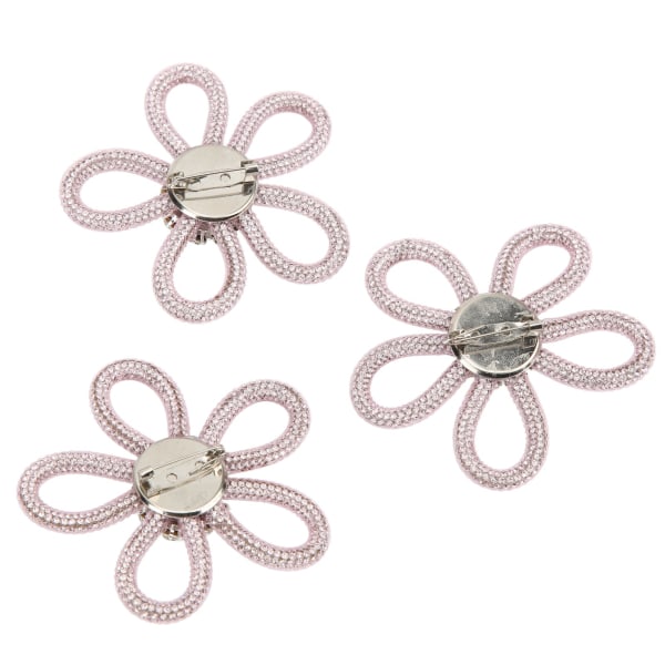 3 stk Skobrosje Søte farger 6cm Rhineston Bred Blomsterform Klær Brosje for Sko Veske BryllupskjoleRosa Mesh Hvit Rhinestone