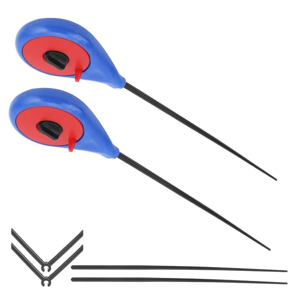 2 Set Bärbart Mini Isfiske Spö Kit Blå