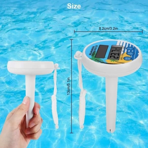 Flydende soldrevet digitalt pooltermometer - Elektronisk pooltermometer - Flydende soltermometer