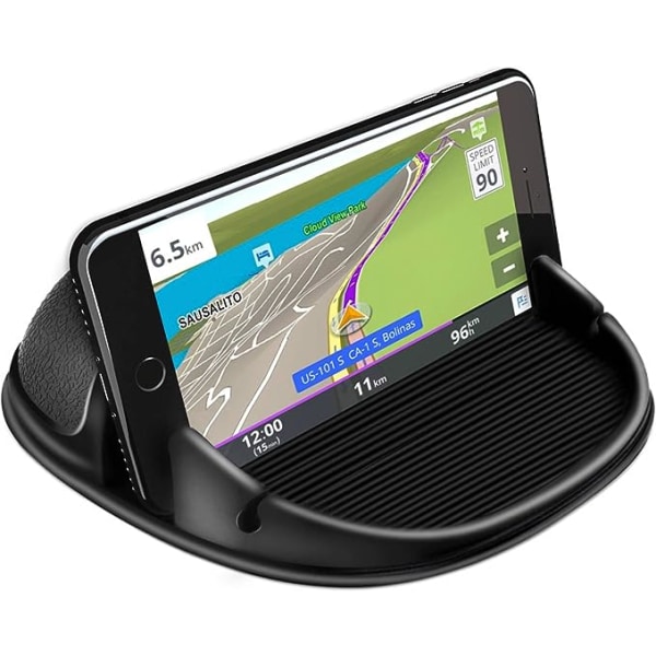 Mobiltelefonholder for bil, Mobiltelefonholder for sklisikre dashbordenheter som er kompatibel med andre smarttelefoner (svart)