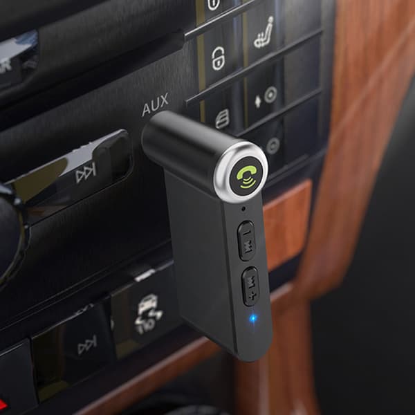 Bluetooth 5.0 Trådløs AUX Adapter 3.5mm Bil Hjem Stereo Receiver Sort