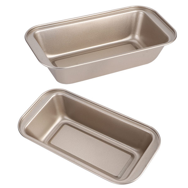 Rektangulær Toastform Kulstofstål Nonstick Brød Kageform Bageform Guld