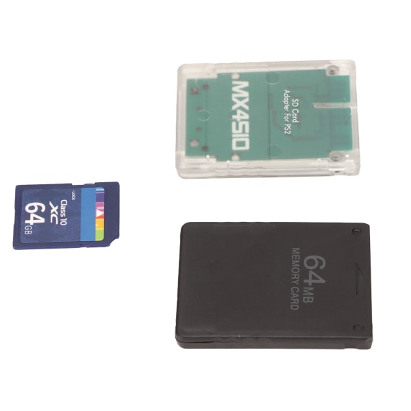 Konsollkort-adapter Plug and Play Lagringskortleser med 64 GB Lagringskort 64 MB FMCBV1.966 Kort for PS2 Slim-konsoller