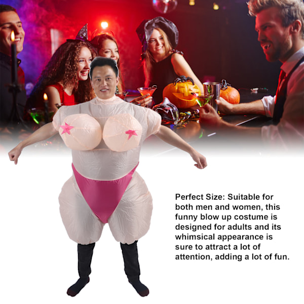 Voksen Oppustelig Stor Bryst Kvinde Kostume - Sjov Polyester Oppustelig Cosplay til Halloween Indendørs & Udendørs Fester