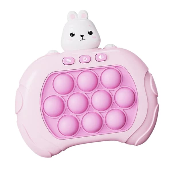 Lommeleke for barn Push Bubble Game Machine med lys og lyd Bærbar Quick Press Bubble Game Toy Bunny