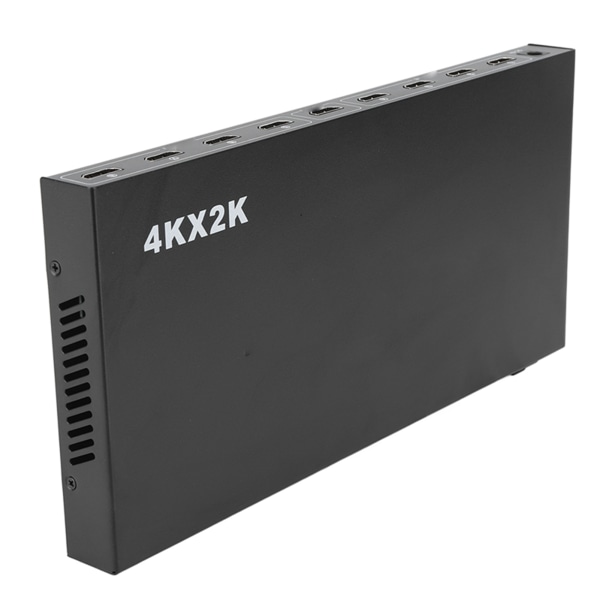 4K HD Splitter Komposit Videodistribusjon 1 Inn 8 Ut AC 100V‑240V Lyd Video Splitter for DVD STB Spillkonsoller EU-kontakt